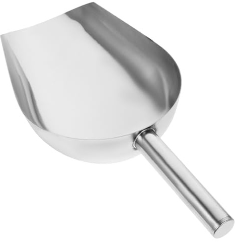STOBAZA Pala para Hielo de Acero Inoxidable, Multiusos Cucharas para Cubitos Harina Granos Frijoles Jardín y Dulces, para Cocina Bar y Supermercado, 37X17cm
