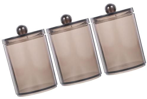 WOFASHPURET Porta Cotton Fioc Trasparente Nero 3 Pezzi, Dispenser per Dischetti di Cotone Bagno, Scatola Organizer Multifunzionale per Piccoli Oggetti, Contenitore Leggero e Portatile