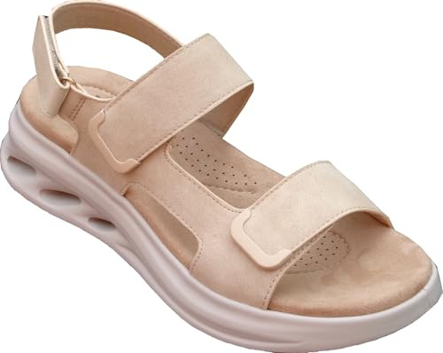 SANTE' - Cura e Confort - RACHEL - SANDALO DONNA IN ECO-PELLE CON SOTTOPIEDE ANATOMICO - FLESSIBILE E MOLTO CONFORTEVOLE - CON TRIPLA CHIUSURA A STRAPPO
