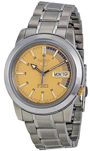 Seiko Reloj automático para Hombre, Pantalla analógica y Correa de Acero Inoxidable SNKK29K1, Plata, Pulsera
