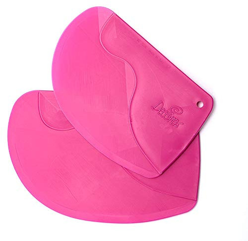 DECORA 9271037 2 Plastic Dough Scrapers Magenta 12,5-14,5 Cm