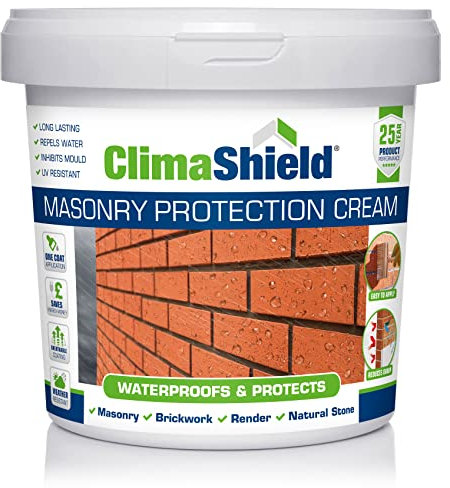 Smartseal Climashield Masonry Cream - 3 Litres - 25 Year Waterproof Protection - Professional Quality Brick & Masonry Sealer - Solvent-Free, Easy to Apply for Exterior & Interior Use