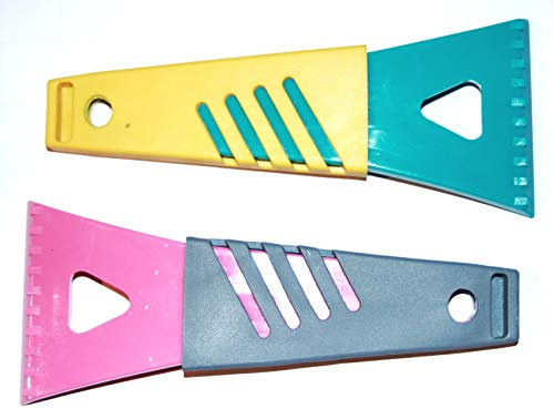 2er Set Eiskratzer farblich Sortiert handlicher mit Softgriff Eisschaber Eisbrecher besonders geeignet für Feste Eisschicht auf Autoscheiben