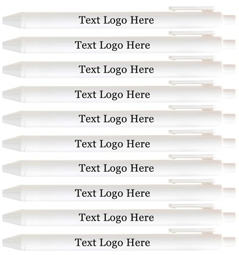 Stylo Personnalisé avec Nom Logo Text Gravé pour Réunion Entreprise Église Mariage 100 Pcs blanc
