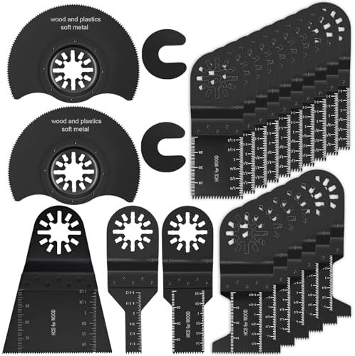 Herbst 23 Stück Multitool Sägeblätter Set, Multifunktionswerkzeug Sägeblatt Oszillierendes Zubehör Metall Holz Kunststoff, Multitool Universal Sägeblätte für Bosch Fein Multimaster Ryobi Makita
