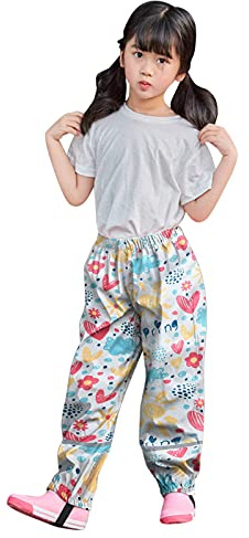 Matschhose Ungefüttert Kinder Wasserdicht Fahrrad Baby Regenschutz Matschhose Mit Aufdruck Kinder Ungefüttert Ohne Träger Regenhose Dünne Mädchen Unisex Schmal Regenkleidung Weiß 9-10 Years