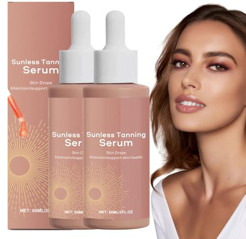 2 Pcs BräUnungstropfen Tanning Drops Self Tanning Drops SelbstbräUner Tropfen Sunless Tanning Drop To Naturally Boost Melani FüR Einen SonnengebräUnten Glanz Without The Sun Damage 60ml