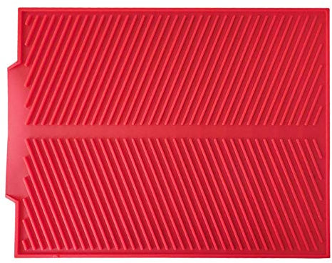 X Tappetino termico grande in silicone per scolapiatti 13 16 per cucina, sala da pranzo e bar, scolaposate per piano di lavoro (rosso, taglia unica)