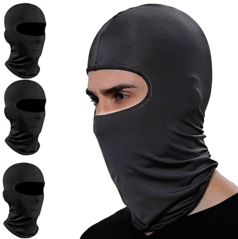 YceLon 4 pièces Cagoule Respirante pour Moto, Hiver, Balaclava, Protection Faciale pour Hommes, Femmes, Sports en Plein Air, Ski, Vélo