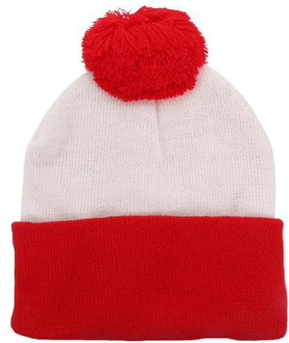 LIGIGWASH Gorro De Punto Rojo y De Dos Tonos para Niño Tejido Cálido De Lana Invierno Gorra Abrigada Unisex Exterior Invierno Talla Única