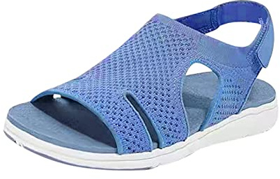 Mashaouyo Sandalias de trekking para mujer con plantilla, zapatos de playa para mujer, elegantes, con plataforma antideslizante, zapatos descalzos, malla hueca, par de sandalias, para el tiempo libre