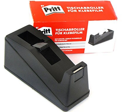 Pritt Tischabroller Handabroller Klebebandabroller Tesaabroller, Klebebandspender, Rutschfester,stabiler Tischabroller für Klebefilm