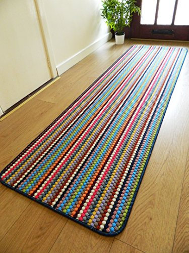 RUGS SUPERSTORE NEW MULTI COLOURED MODERN WASHABLE NON SLIP KITCHEN UTILITY HALL LONG RUNNER DOOR MAT RUG (7 (66x225cm)