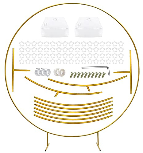 CZCPARY Support pour Arche de Ballons, Anneau pour Arche de Ballons, Utilisation intérieure et extérieure, diamètre doré 1,8 m, pour la décoration d'un Anniversaire, d'un Mariage ou d'une fête