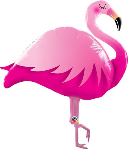 Globo gigante de flamencos XXL para aire y helio, 117 x 80 x 30 cm, como regalo de cumpleaños, decoración de fiesta o sorpresa para la novia