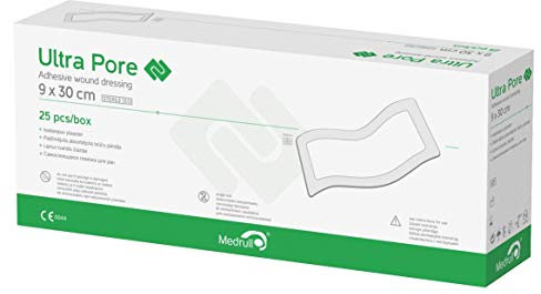 Medrull Steriler Wundverband - Sterile Wundpflaster - Starke Klebekraft - Schützt bei Schnittwunden & Kratzern - Einzeln verpackt 30 x 9 cm - 25 Stück