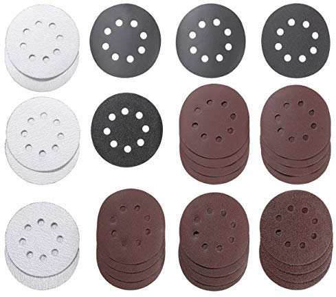 kwb Jeu de 30 disques de ponçage Ø 125 mm de différents grains pour une utilisation universelle et pour toutes les ponceuses excentriques courantes