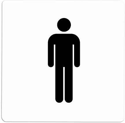 Becral® - Señal adhesiva de PVC ASEOS HOMBRE | Placa puerta PVC BLANCO | Señal informativa | Cartel Puerta 100X100mm