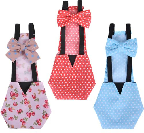 Hesheng 3 Stück Hühnerwindeln, Entenwindeln, Gänsewindeln, gefütterte wasserdichte waschbare Entenwindeln, Wiederverwendbare Bogenwindeln für Geflügel (BPRD-C, L)