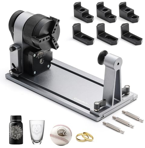 Genmitsu MD18 Rotary Roller, 3-in-1 Accessories Kit for Genmitsu L8, Z6, Kiosk, Multi Jaw Chucks for Glass, Cylindrical Objects, Baseball Bat, Ring, Bottles Cups