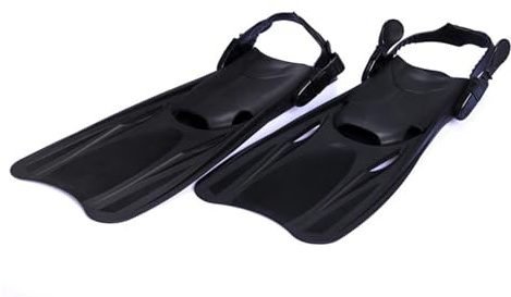 ENEN Palmes de Natation en Silicone Réglables Taille 30-46, Palmes d'entraînement de Natation Courtes pour Enfants et Adultes Femme Homme pour Entraînement Snorkeling (M(35-39),F03 Noir)