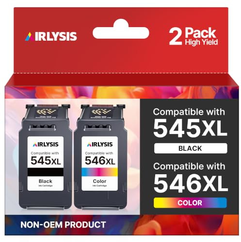 AIRLYSIS PG-545XL CL-546XL Cartouche d'encre Remplacement pour Cartouche Canon 545-546 pour Pixma TS3350 TR4550 TS3450 TS3150 MG2555S TS3151 TS3355 TS3351 TS3452 MG2950 MG2450 TS3451 (Noir, Couleur)
