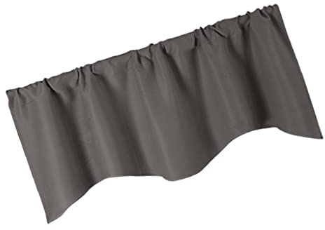 BHFZIAP Tenda corta a pannello tinta unita mantovana per finestre da cucina grigio scuro, 132 x 46 cm