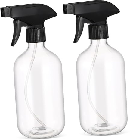 Ciieeo Flaconi Spray in Plastica Vuoti 2 Pezzi 500ml Bottiglie Spray Nebulizzatore Trasparenti Ricaricabili Per Pulizia Domestica Cura Chioma e Ufficio