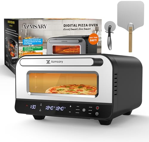 Four à pizza électrique - 6 programmes, 1700 W, température maximale 450 °C, idéal pour les pizzas de 32 cm - 5 en 1 : pizza, grill, maintien au chaud, cuisson et pâtisserie