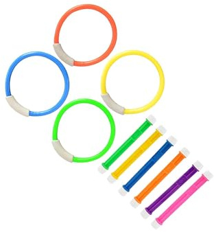 AMSLSIU Juguetes De Buceo Juguetes De Piscina para Niños Fomentan El Entrenamiento Juegos Acuáticos con Anillos Buceo Coloridos Juegos Verano Herramientas Ejercicio Acuático para Niños