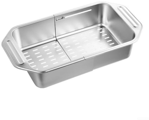 33 cm teleskopiskt dräneringsställ i rostfritt stål, justerbar diskbänk silkorg för tallrikar och grönsaker, rostbeständig diskdränering för tvätt grönsaker frukt dränering pasta