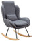 Wohnling Schaukelstuhl Capri Anthrazit Design Relaxsessel 75 x 110 x 88,5 cm, Sessel Stoff/Holz, Schwingsessel mit Gestell, Polster Relaxstuhl Schaukelsessel, Moderner Schwingstuhl, Hochlehner