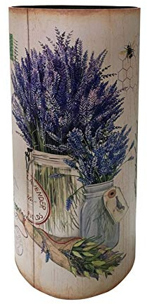 Rebecca Mobili Paragüero Design, Sostenedor de Bastones Decorativo, Canvas MDF, Beige Shabby, Redondo, con Cuentagotas - Medidas: 54 x 23 x 23 cm (AxANxFON) - Art. RE6477