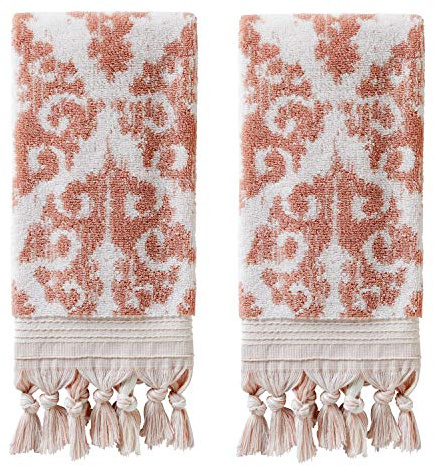 SKL Home Mirage Fringe - Juego de Toallas de Mano de 100% algodón Turco, Color Rubor, Talla S