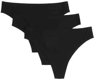Chantelle Women's Soft Stretch One Size Seamless Thong, Black (3 Pack)