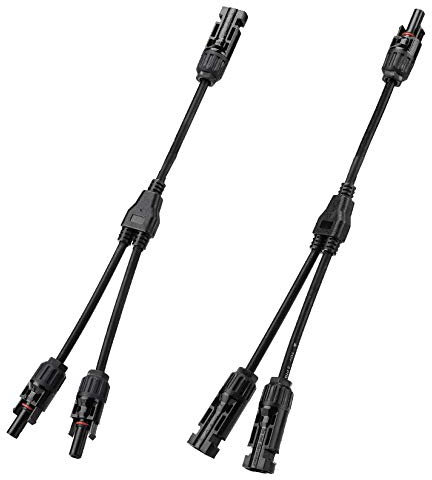 Y-Abzweig-Parallelverbinder Stecker Solar PV Kabel Solarpanel Kabelverbinder MMF/FFM Solar 1 zu 2 Abzweigadapter TRAMILY (1 Paar)