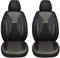 BREMER SITZBEZÜGE Maß Auto Schonbezüge kompatibel mit Opel Corsa F Fahrer & Beifahrer Set ab 2019 / Auto Schonbezug Velour Kunstleder Set 2er Pack in Schwarz/Blaue Naht (PS806)