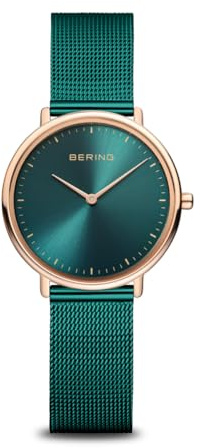 BERING Damen Uhr Quarz Movement - Ultra Slim Collection mit Edelstahl und Saphirglas 15729-868 - Wasserdicht: 3 ATM