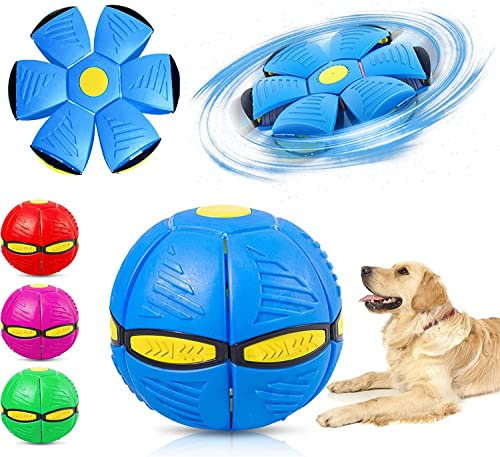 KONGNY 2023 Ny konstighet flygande tefat boll för hundar leksak, hund husdjur leksak flygande tefat boll UFO Doggo hundbollar leksak Phlat hund frisbee skopby doo boll, blå, liten, stor