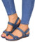 Womens Orthopedic Sandal, Comfort Wedge Sandals for Women, Orthotic Open Toe Ladies Sandals, Summer Anti-Slip Platform Beach Shoes, Cushion Walk Leather Sandals with Arch Support (4.5, Blue)