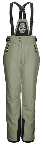 killtec Mädchen Skihose/Funktionshose mit abnehmbarem Latz, Kantenschutz und Schneefang KSW 213 GRLS SKI PNTS, sage, 152, 43650-000