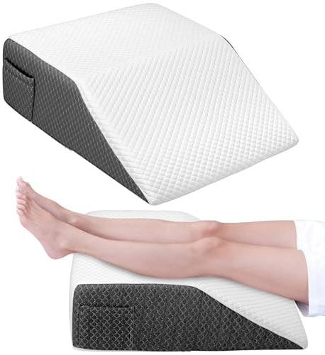 QWORK® Almohada para piernas, ergonómica cuña elevar piernas, cojin piernas Dormir de Espuma viscoelástica