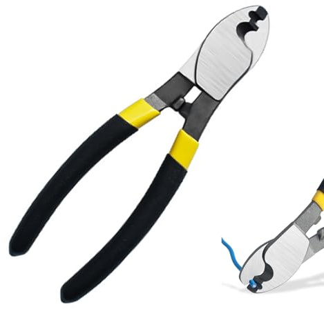 Cable Cutter 6 Inch, Cable Cropper Shear, Heavy Duty Electrical Wire Cutter, High Carbon Steel Cutting Tool for Copper Aluminium Electric Cables, Ergonomic Hand Tool, Ideal for Cutting Steel Wires