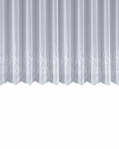 Sehlbach Cortina confeccionada Sehlbach Con cinta de volantes, Adornos de jacquard, Blanco, 300 x 160 cm cortinas, Aspecto elegante, Fácil de colocar, Diseño atemporal, Mucha luz natural
