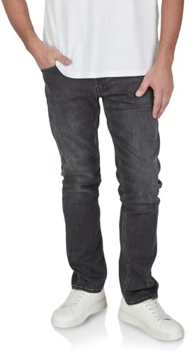 Replay Jeans herr stretch rak passform grover jeans byxor denim blå 29 30 31 32 33 34 36 38 40, Mörkgrå (097), 36W / 34L