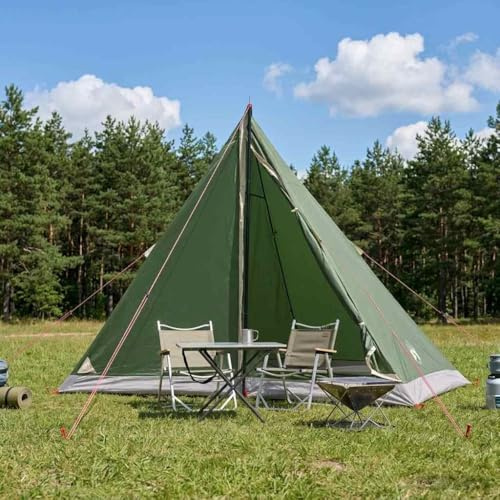Tienda de trekking verde para 2 personas de poliéster 185T con revestimiento de poliuretano, impermeable, ultraligera, transpirable, con mosquitera, puerta con cremallera