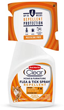 Bob Martin Clear Flea Repellent Spray for the Home and Cats - Controls Flea and Tick Infestations in the Household (300ml)