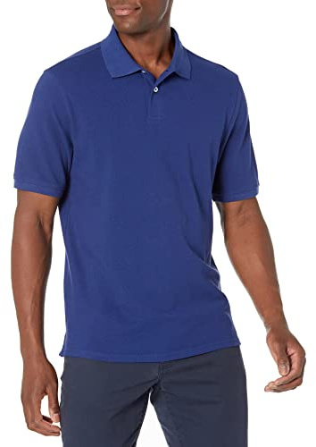 Amazon Essentials Men's Regular-Fit Cotton Pique Polo Shirt (Available in Big & Tall), Navy, X-Large