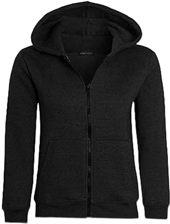 shelikes Kids Girls Boys Zipper Hoodie Unisex Zipper Top Jacket PE School Sweat Hoodie Casual Fashion UK Size 5-14 Years