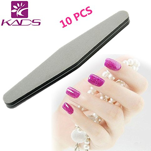 KADS 10X Lima Lija para Uñas Arte Uña Manicura Partíucla Gruesa Fina (gris)